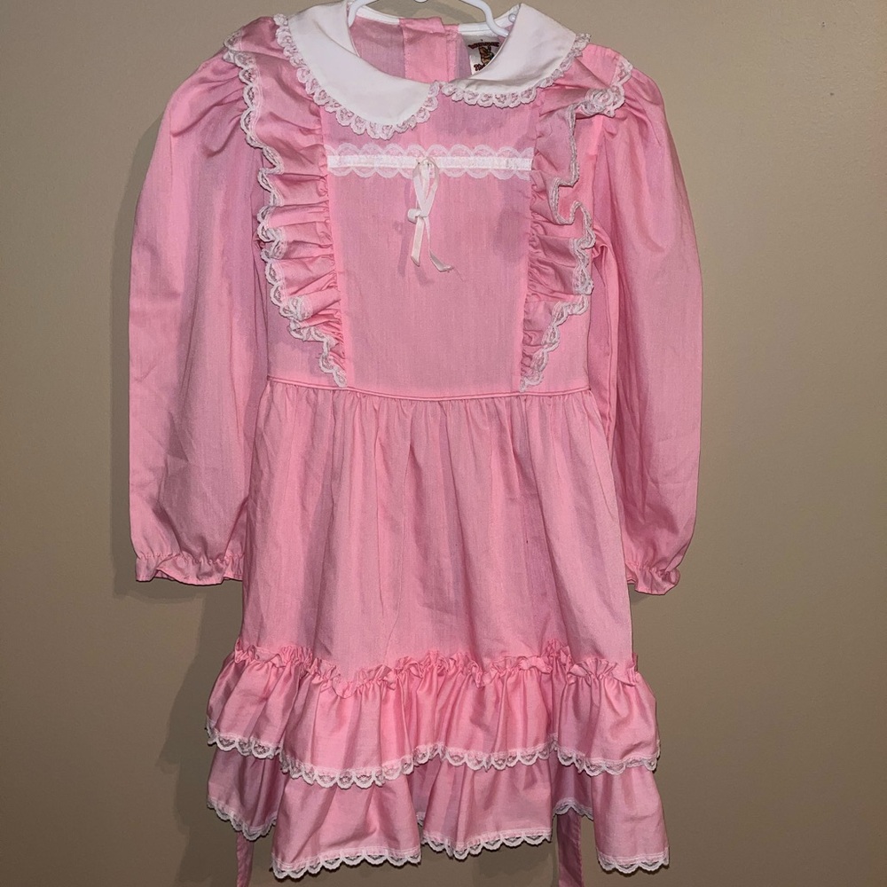 Pink Ruffled Kids Formal Dress - Picture 1 of 3
